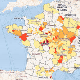 Carte de france restriction d'eau
